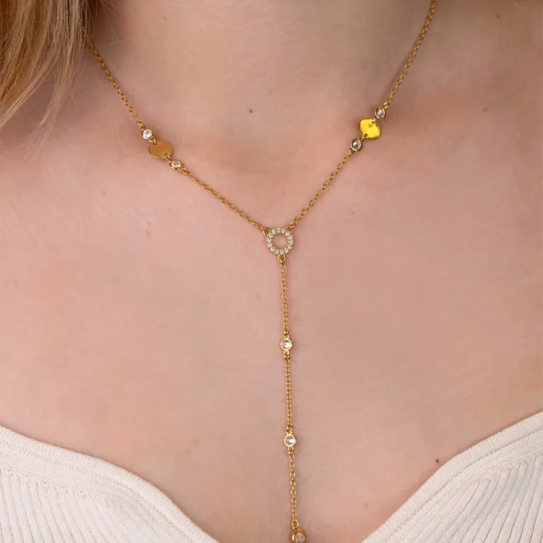 Zinzi gold plated Y-collier ZIC2909, gedragen