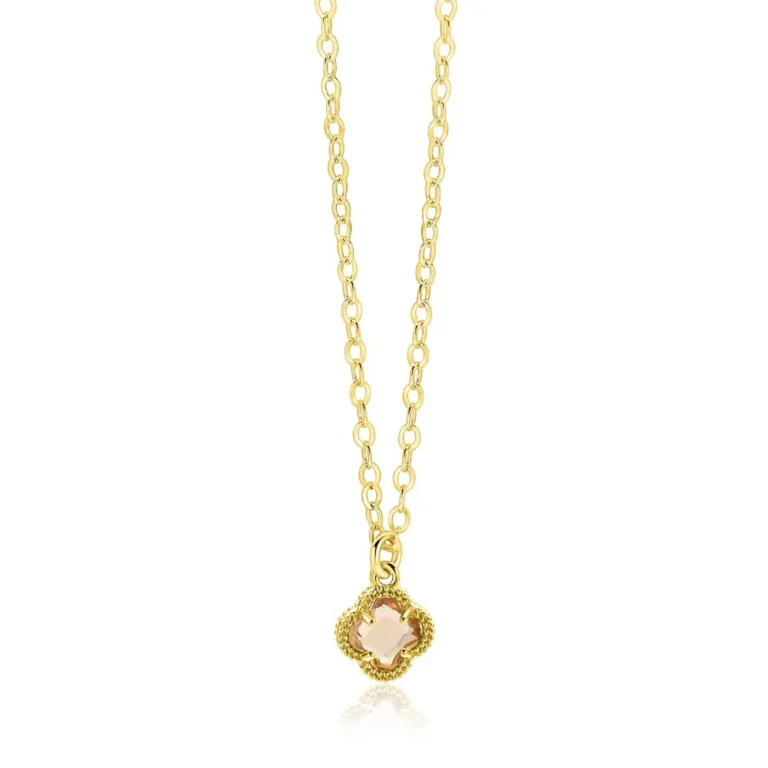 Zinzi gold plated schakelketting met klaver ZIC2905C